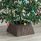 Foldable Christmas Tree Skirt Collar Basket, Ring Base Stand Cover, Rattan Plastic